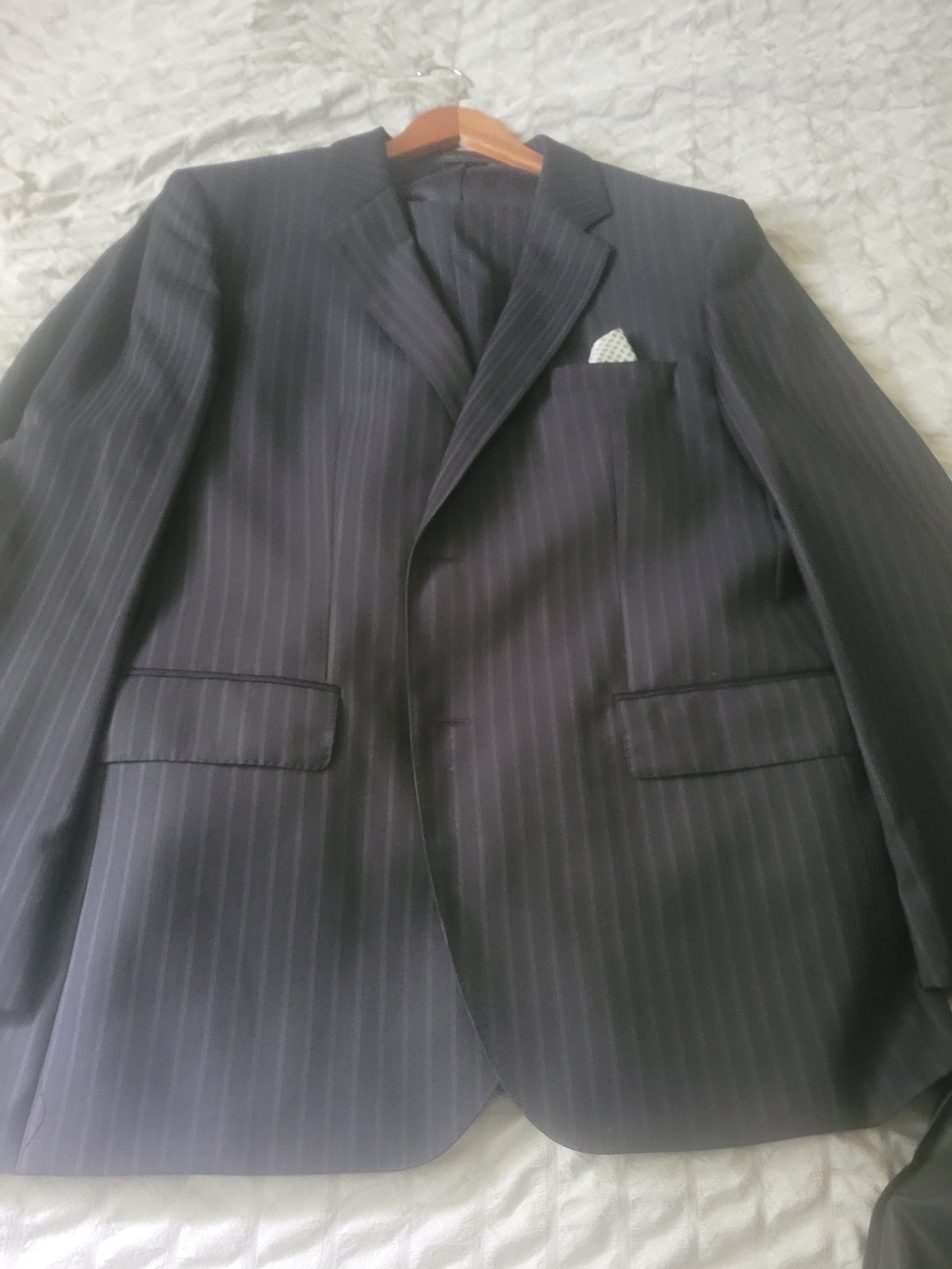 Boss Navy Pinstripe Suit Jacket
